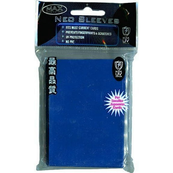 MAX Protection YuGiOh Flat Gaming Card Sleeves, Flat Reflex Blue, 60 Count