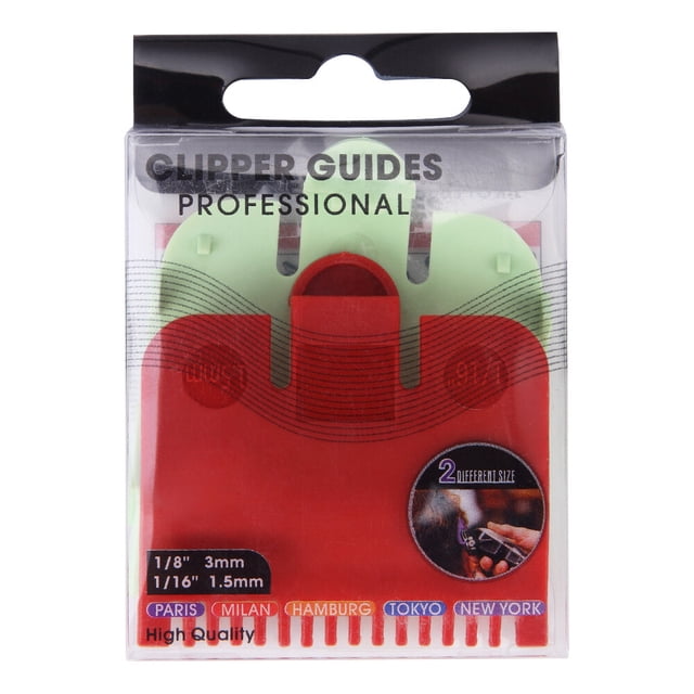 Graflsoa 2-Piece Hair Trimmer Guide Comb Set for Precision Styling, Wahl-Compatible, Durable PP Material, Red & Green, 1.5mm & 3mm Lengths