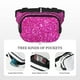 thumbnail image 5 of Balery Rose Red Glitter Mochila Cinturón para Mujeres y Hombres, Bolsa de Cintura Impermeable de Doble Capa con Correa, 5 of 9