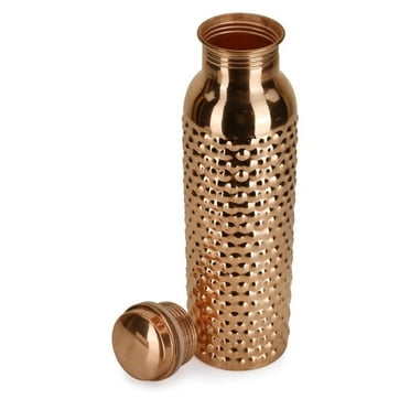RATAN ENTERPRISES Pure Copper Bubble Design Water Bottle with Lid 900 ML