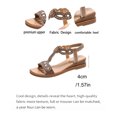 thumbnail image 5 of Rokment Women's Retro Indian Sparkling Rhinestones Wedge Dressy Slingback Sandals for Bride Wedding 2026 Beach Boho Mid Heels Elastic Ankle Strap Dress Summer Shoes Comfortable Gold Size 9, 5 of 8