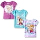 thumbnail image 1 of Set de camisetas Frozen de manga corta para niñas de Disney, talla 4 — 3 unidades, 1 of 1