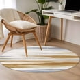 thumbnail image 5 of Brown Grey Ombre Round Rugs 3.3ft, Abstract Art Oil Painting Modern Non Slip Washable Rug Runner, Low Pile Indoor Floor Carpet Mat Bathroom Rugs for Living Room, Bedroom, Kids Room, 5 of 9