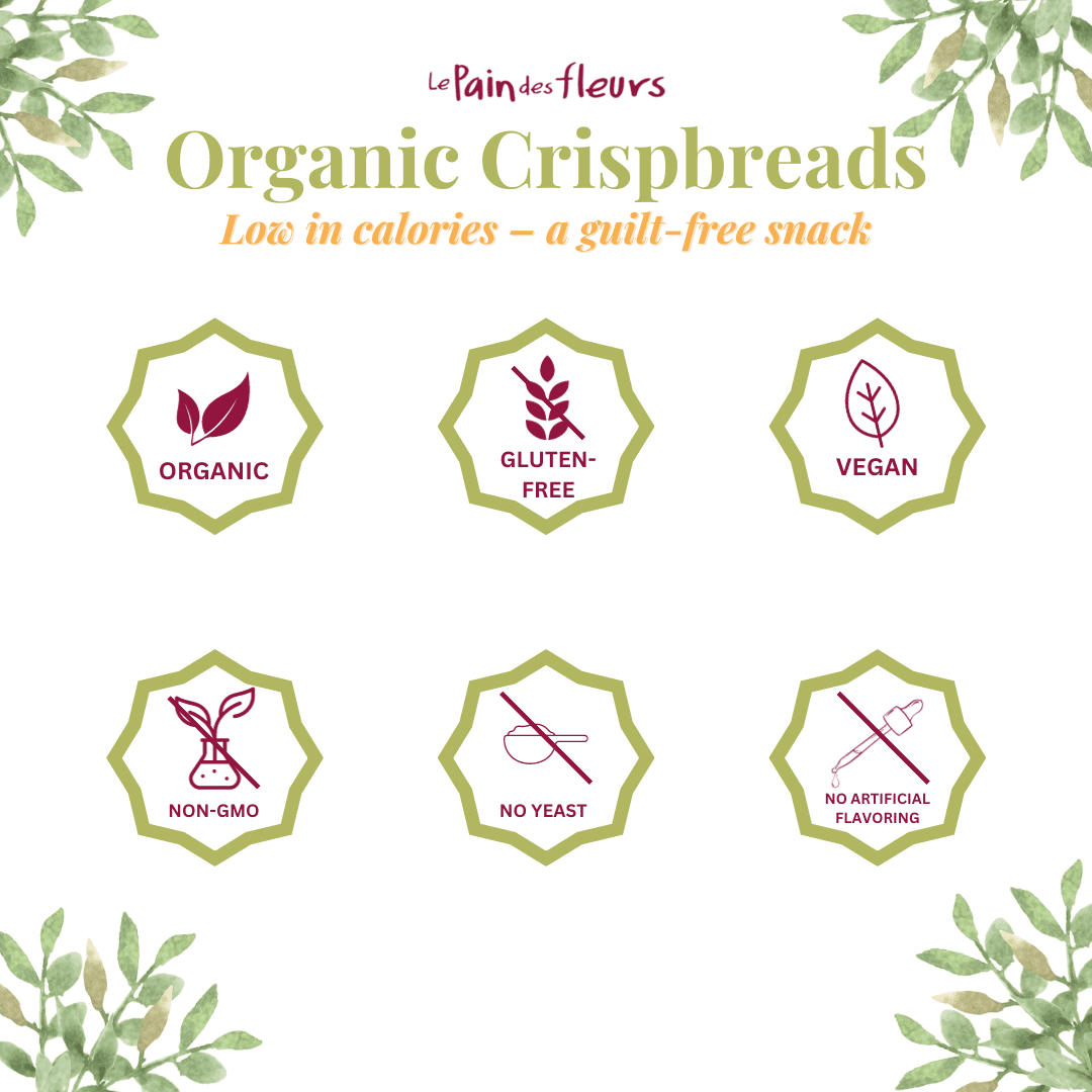 Le Pain des Fleurs Organic Crispbread, Buckwheat | Gluten Free, Kosher, Vegan – 6 Pack (5.3 oz each)