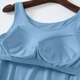 thumbnail image 5 of Built in Bra Tank Tops for Women Summer Casual Scoop Neck Spaghetti Straps Camisole Plus Size Athletic Workout Tops Blue XL, 5 of 7