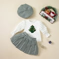 thumbnail image 2 of REgarm Christmas Toddler Girl Outfit Shirt Top Plaid Mini Skirt Outfits Set Little Girl Dresses Kids Toddler Clothes for Girls (Green,6-7 Years), 2 of 4