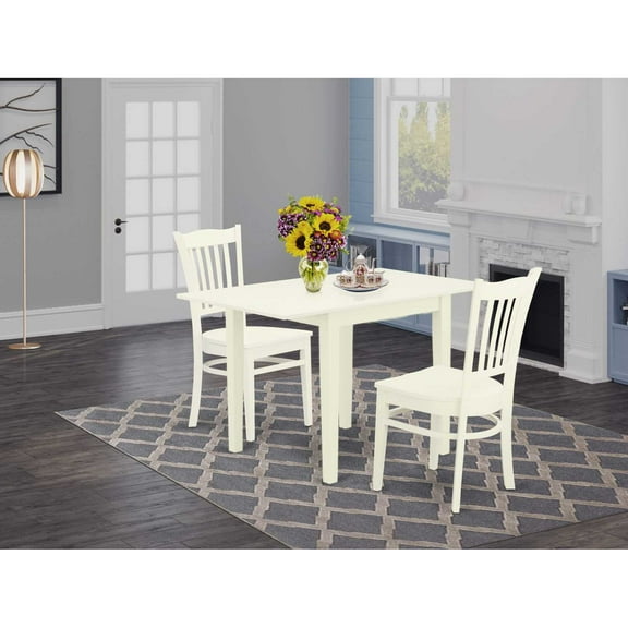 East West Furniture Dining Room Set Linen White, NDGR3-LWH-W