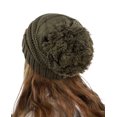 thumbnail image 3 of NYFASHION101® Pom Pom Oversized Baggy Slouchy Thick Winter Beanie Hat - New Olive, 3 of 3