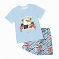 thumbnail image 4 of HCNTES Baby Boy's Outfit Independence Day Theme Cartoon Print Shorts For Litte Girls Casual Outdoor Wear 2 Piece Summer Set For Kids 2T 3T 4T(H03-Sky Blue,3-4 Years), 4 of 7