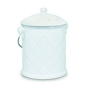 Cedar Grove 1g Wht Kitchen Compost Bin, Includes 1 Charcoal Filter and 4 - 100% Compostable Bags