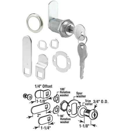 Prime Line Products U9945 Chrome Finish Drawer and Cabinet Lock,