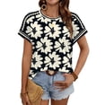 thumbnail image 2 of Camisetas WIHOLL para verano y primavera, moda, crucero, floral, 2XL, 2 of 4