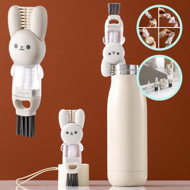 Aparatos de cocina, accesorios de cocina, juego de cepillos 4 en 1 para limpiar botellas, multifunción, de sílice, para tapas de vasos, limpiador de grietas, utensilios de cocina para el hogar, cepill