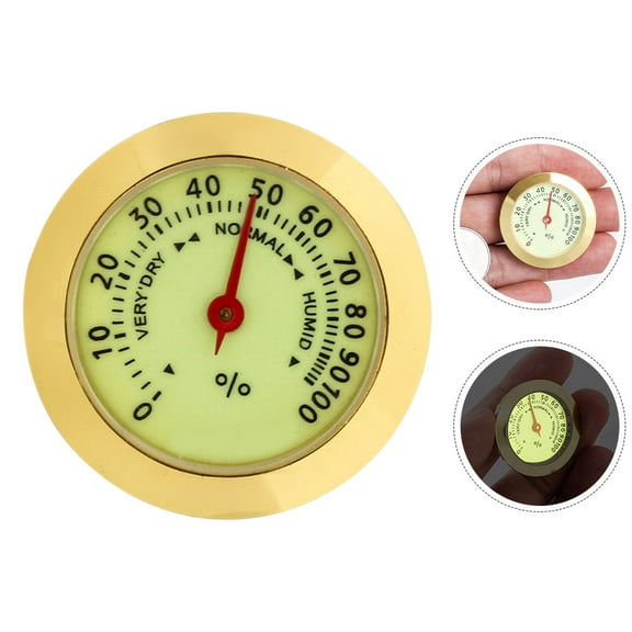UNOMOR Barbecue Hygrometer Round Mechanical Hygrometer Gauge With Metal For Home Use 1Pack