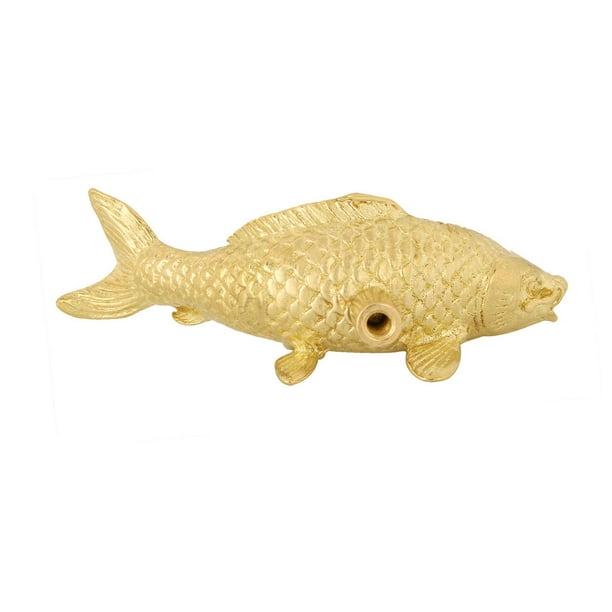 Perilla de armario con forma de pez, de latón, para cocina, baño y armario. dorado