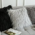 thumbnail image 2 of Nvzi Pack of 2 Decorative Faux Fur Throw Pillow Covers New Luxury Series Style Fluffy Pillow Case Cushion Cover for Sofa Bedroom Car Light Grey 18 x 18 Inch, 2 of 4