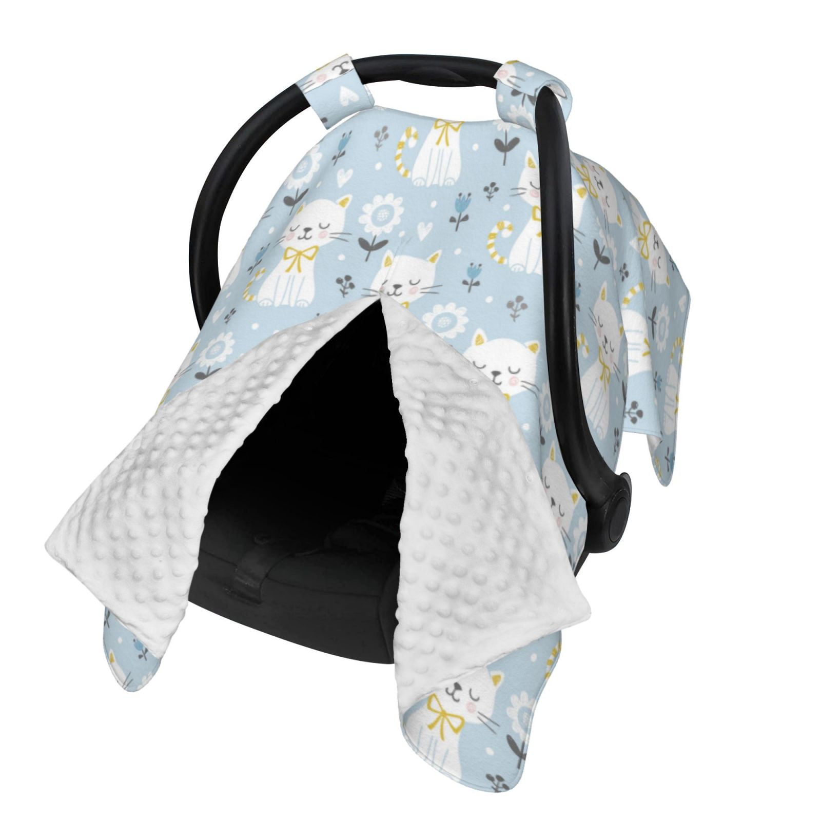 Naloa Cute Cat Baby Car Seat Cover, Breathable Baby Carrier Cover, Multiuse Baby Carrier Cover & Nursing Breastfeeding Cover