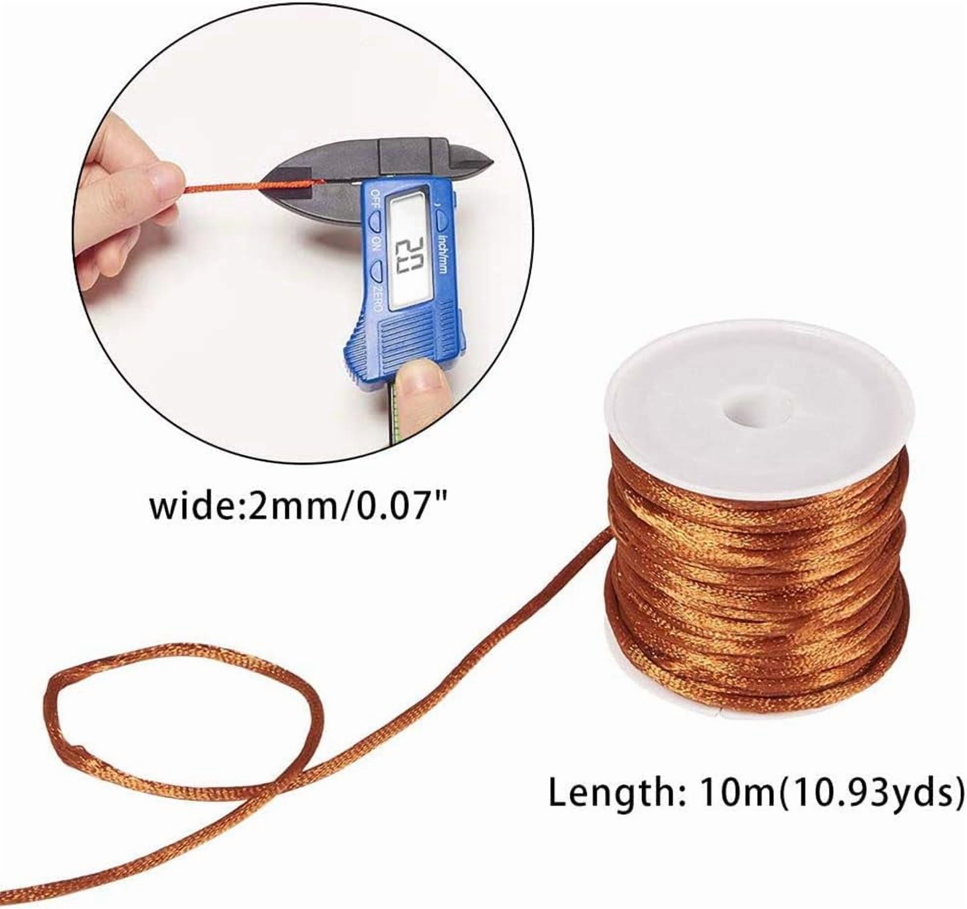 30 Rolls About 328 Yards Satin Nylon Jewellery Cord 2mm Rattail Chinese Knotting Cord Shamballa Macrame Thread Beading String Mixed Color for DIY Craft Making Kumihimo Friendship Bracelets