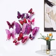thumbnail image 2 of 48 pieces Butterfly Wall Decorations, 3D butterfly stickers for party decorations with magnetspurple, 2 of 4