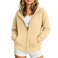 thumbnail image 2 of HAOTAGS Girls Zip Up Hoodie (2-13) Warm Cotton Long Sleeve Hooded Sweatshirt with Pocket Yellow Size 7, 2 of 9