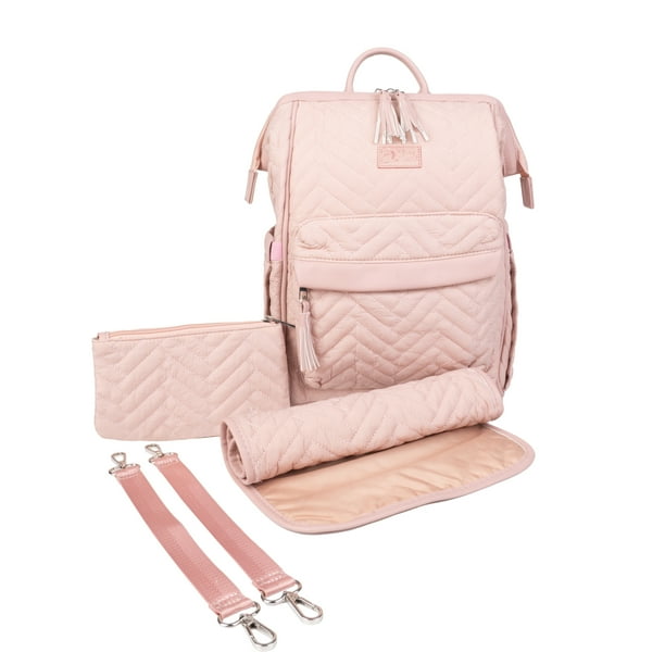 Mochila Pañalera para Bebé BAGLAND Color Rosa Bolsa de Almacenaje 100% Algodón