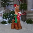 thumbnail image 2 of Gemmy Christmas Airblown Inflatable Scooby w/Santa Hat and Stocking WB, 3.5 ft Tall, Brown, 2 of 2