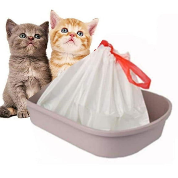 Afoxsos Large Cat Litter Box Thickened Liners with Drawstrings Heavy-duty Scratch Resistant Bags for Cats Clean Environment