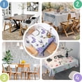 thumbnail image 4 of Purple Flower Butterfly Pattern Square Tablecloth,Waterproof Square Table Cover,Wipeable Spillproof Washable Table Cover for Home Kitchen Party Decor 52"x52"(132x132cm), 4 of 6