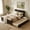 Brown, variant on VECELO Full Bed Frame with Trundle and Storage Bookcase, Platform Full Size Bed with Pull Out Trundle, Solid Wood Trundle Bed with Headboard and Footboard, No Box Spring Needed, Espresso