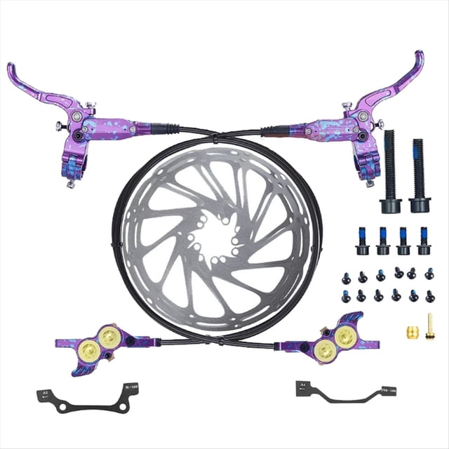 Kit de Freno de Disco Hidráulico para Bicicleta de Montaña FV4, Freno Delantero y Trasero de 4 Pistones, Aluminio.