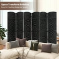thumbnail image 2 of Dkelincs 6 Panel Room Divider Portable Folding Privacy Screen Wooden Partition Screen, Black, 2 of 7