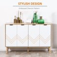 thumbnail image 1 of Kitchen Storage Cabinet with Chevron Doors & Adjustable Shelves, 1 of 7
