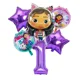 thumbnail image 1 of Gabby casa de muñecas Globos metálicos de dibujos animados para niñas, suministros de decoración para fiesta de cumpleaños, Baby Shower, regalo（6pcs21 1Set, 1 of 5