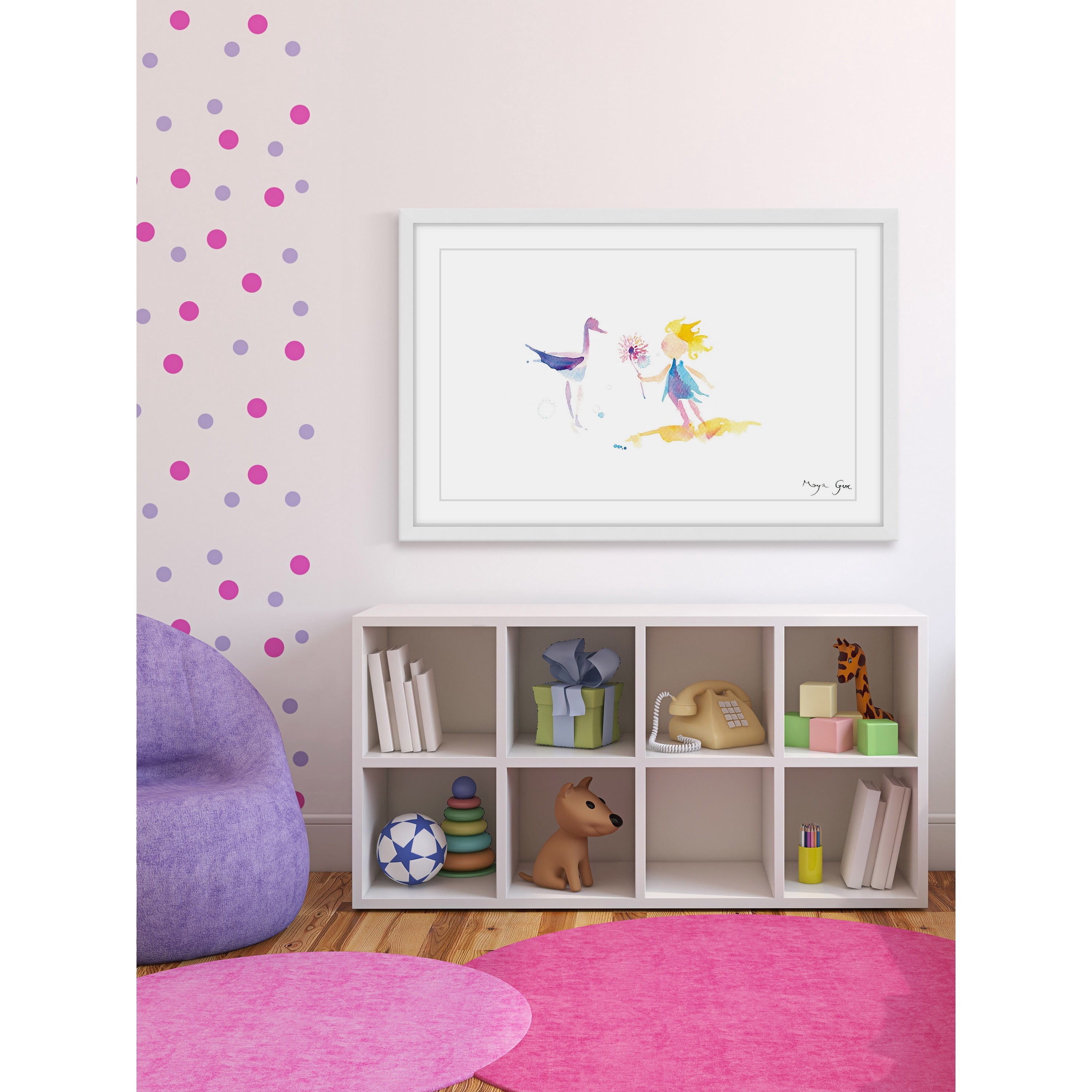 Marmont Hill "Crane Girl" by Maya Gur Framed Painting Print