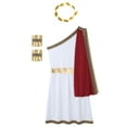 thumbnail image 6 of vastwit Mens Ancient Greek Toga Roman Caesar Warrior Robes Tunic Dress with Headwear Set Burgundy S, 6 of 7