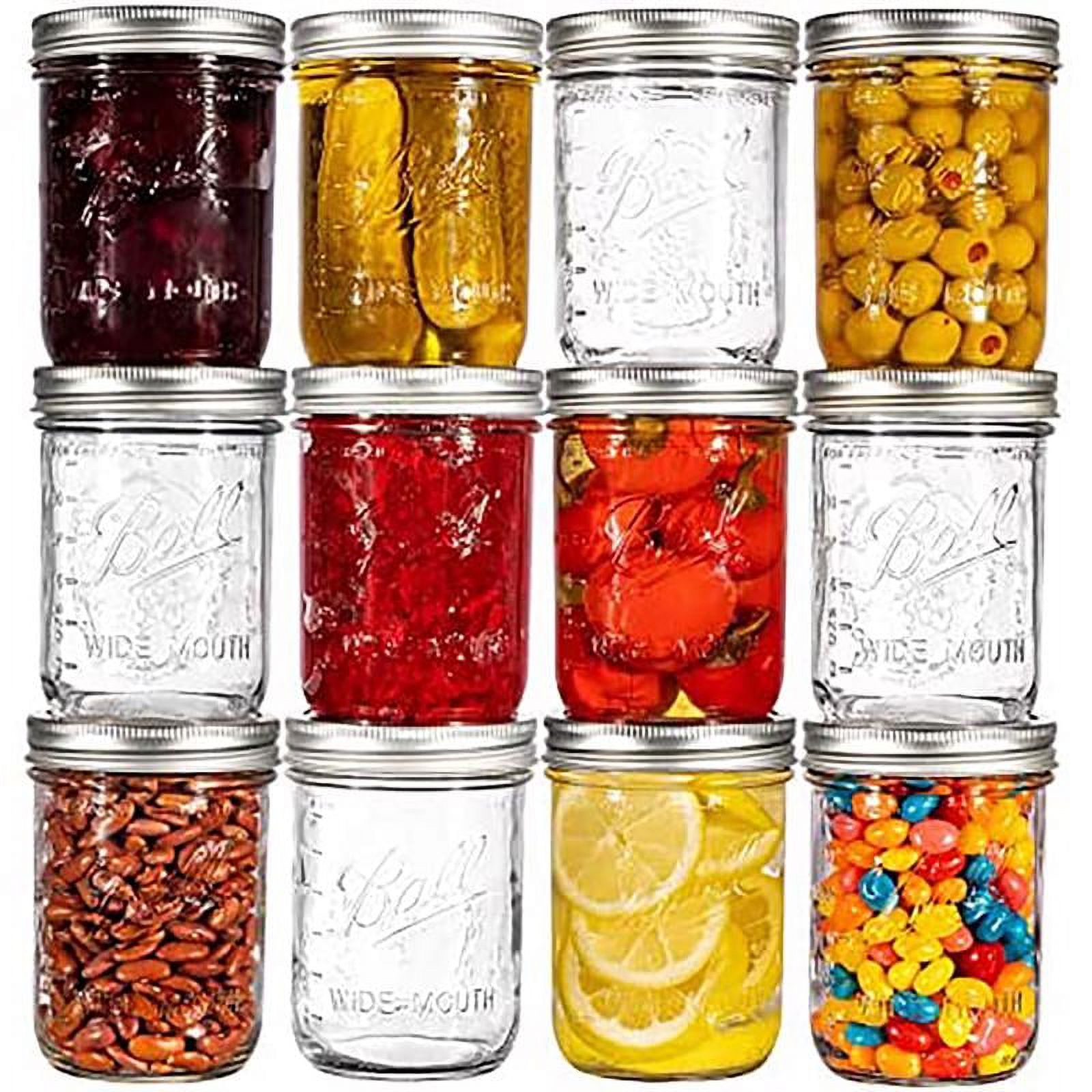 Ball, Glass Mason Jars with Lids & Bands, Wide Mouth, Clear, 16 oz, 12 Count - image 4 of 7