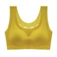 thumbnail image 2 of YWDJ Bras for Women Half Cup Pullover Sleep Bras No Underwire Comfy Bras Wide Strap Full Coverage Push up Wrap Lounge Bras Padded Plus Size Comfortable Bras Solid Comfortable Bras Yellow XL, 2 of 3