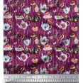 thumbnail image 1 of Soimoi Cotton Duck Fabric Bird,Tea Kettle & Cupcake Food Printed Craft Fabric by The Yard 56 Inch Wide, 1 of 1