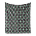 thumbnail image 1 of Antique Oriental Soft Flannel Fleece Throw Blanket, Vibrant Flowers Framed Connected Lines, Cozy Plush for Indoor and Outdoor Use, 60" x 80", Multicolor, by Ambesonne, 1 of 5
