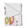 thumbnail image 2 of Chill Soft Flannel Fleece Throw Blanket, Colorful Cheerful Fun Typography with Cartoon Style Kids Toddler Elements Print, Cozy Plush for Indoor and Outdoor Use, 60" x 80", Multicolor, by Ambesonne, 2 of 5