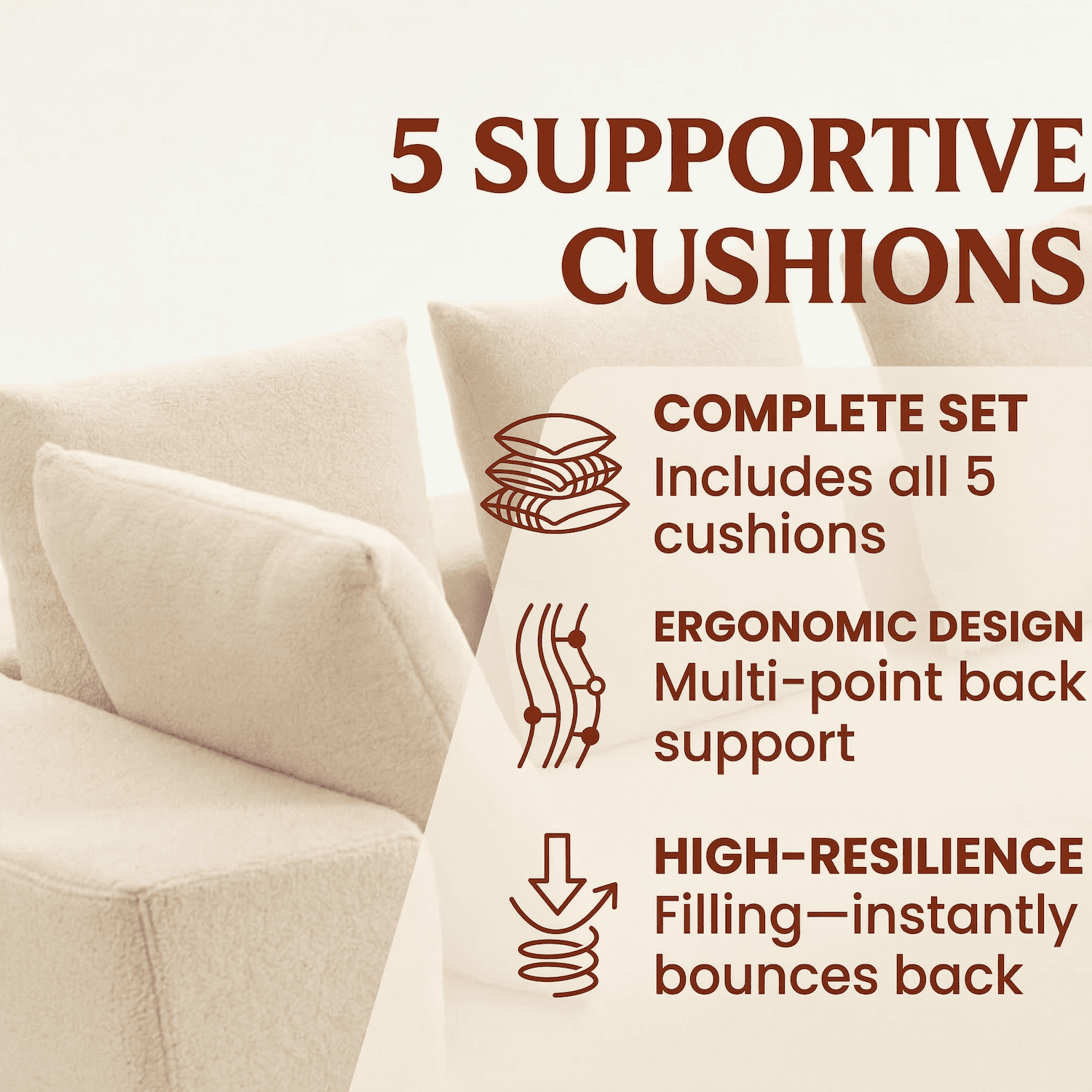 Xiweot 96" Cloud Sectional Couch for Living Room, Memory Foam Sectional Sofa with Deep Seat, Teddy Fabric L Shaped Modular Sectional Couch with Right Facing Chaise (Beige)