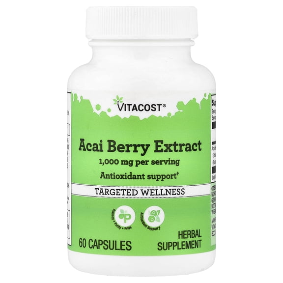 Vitacost Acai Berry Extract, 60 Capsules (500 mg per Capsule)
