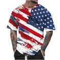 thumbnail image 2 of cllios Men 4th of July Shirts Big and Tall Patriotic Tee Shirts for Men Distressed Red White and Blue Graphic Tees Summer Casual Short Sleeve Crewneck Tops, 2 of 5