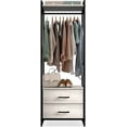 thumbnail image 5 of Sorbus Clothing Rack with Drawers – Tall Garment Rack with Wood Top, Steel Frame & Fabric Drawers – Stand Alone Closet Organizer, Greige, 5 of 9
