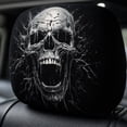 thumbnail image 6 of Ghost Face Headrest Covers, Scary Face Printing Auto Seat Universal Halloween Elastic Models Headrest Protector-Eye Effects Cover Funny Decoration for Car Interior Vehicle Truck SUV, 2PCS, 6 of 6