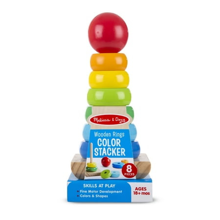 - Melissa & Doug Colored Rings Wooden Stacker (8 pcs)