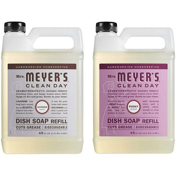 Liquid Dish Soap Refill, 1 Pack Lanvender, 1 Pack Peony, 48 OZ each