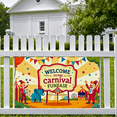 thumbnail image 6 of Colorful Carnival Themed Welcome Banner with Clown Elephant Elements Backdrop for Funfair Decorations Party Supplies Photography Props Fair Celebrations Festival Events, 6 of 8