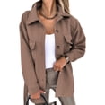 thumbnail image 1 of Veste Caban Femme Simple Boutonnage Col Rabattu Manteau avec Ceinture Tenue Décontractée, 1 of 3