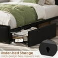 thumbnail image 3 of Eastvita Twin Size Bed Frame with 2 Drawers & Charging Station, Rustic Velvet Upholstery, Storage Headboard, Noise-Free,, 3 of 7